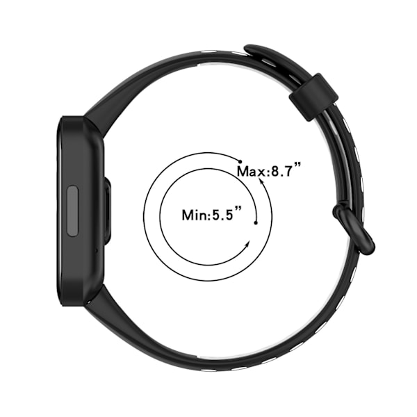 Svart Blå Svart Blå Tvåfärgat Silikonarmband kompatibelt med Xiaomi Redmi Horloge 2