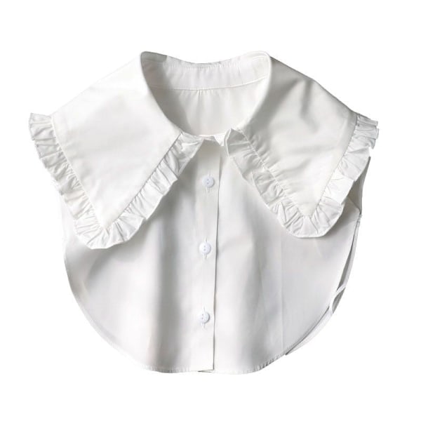 Dame falsk krave Aftagelig halv Flæse Multi-funktionel C Black ruffled square collar