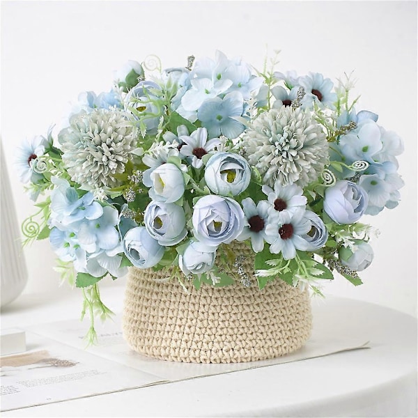 Simuleret Blomst 7 Gren Te Knopper Og Løgbolde Blue