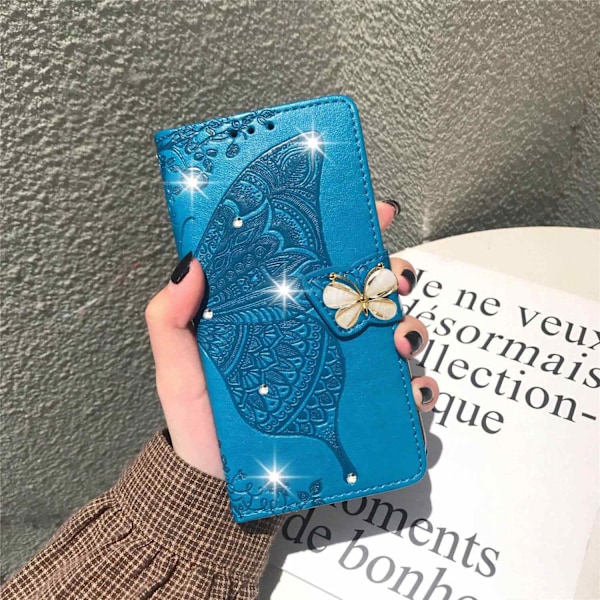 Etui til iPhone 14 Pro blå Flip Magnetisk