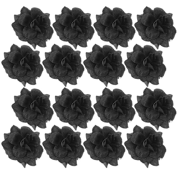 50 stk. Kunstig Bryllupsbuket Rose Blomst Til- Bryllup Sorte Kunstige Roser Silke Blomsterhoveder Bulk Sorte Roser Falske Roser