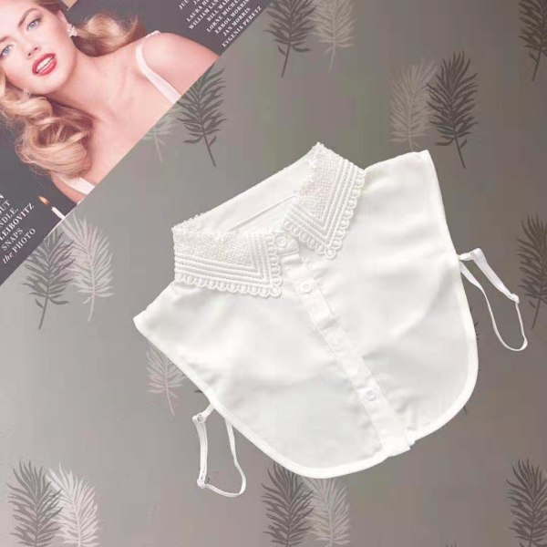 Dame falsk krage Avtakbar halv Trendy Klær Tilbehør Four bars collar White