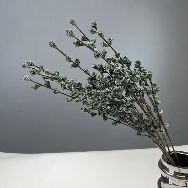 Stilfulla konstgjorda torkade blommor för bordsdekoration - Eukalyptusbär & Stjälkar coffee