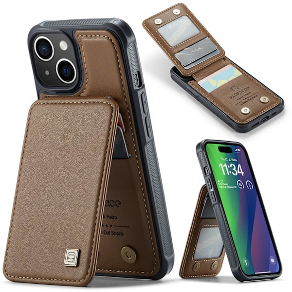 Fodral för iPhone 14 Plus brun Flip