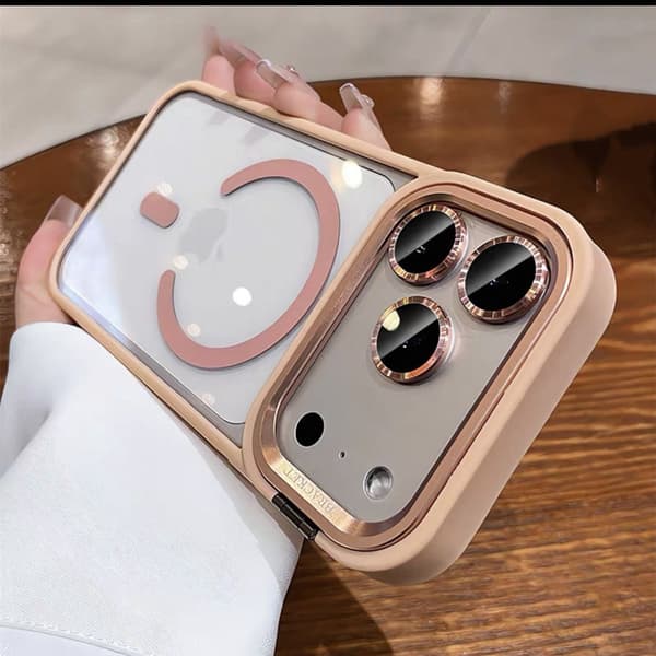 Etui til iPhone 16 Magnetisk Stativ Linsedetalj Snor Rosa Noz29872