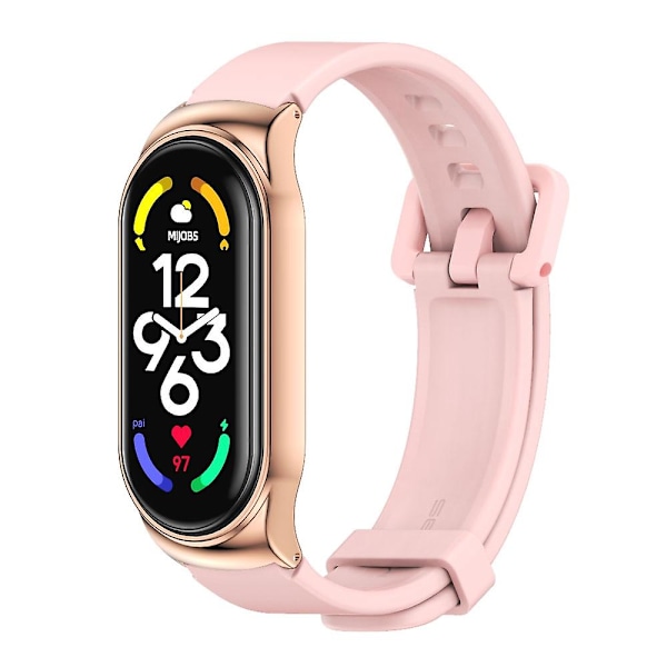 Rosa Roséguld Rosa Roséguld Silikon Armbandsrem kompatibel med Xiaomi Mi Band 7 / 7 Nfc kompatibel med Xiaomi Mi Band 7 / 7 Nfc