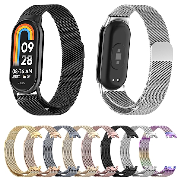 Fargerik metallklokkereim kompatibel med Xiaomi Mi Band 8