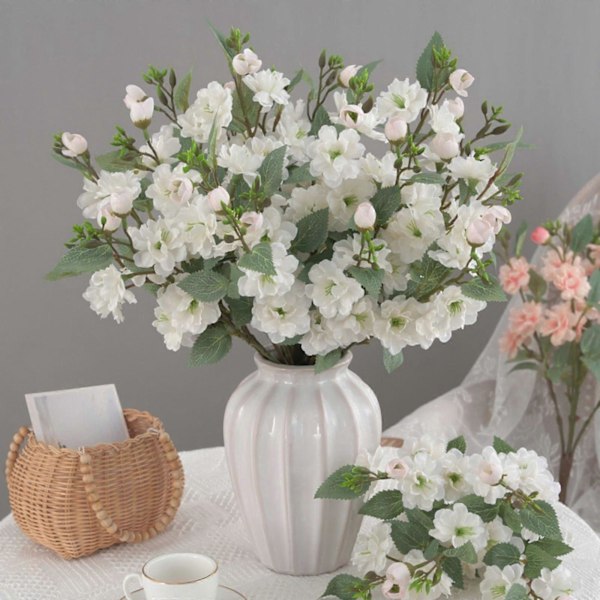 Simulerade Blommor 5 Grenar Stor Bukett Rosor