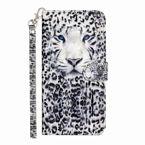 Etui til iPhone 13 Mini Leopard print hoved Malet Wallet med kortholder Flip