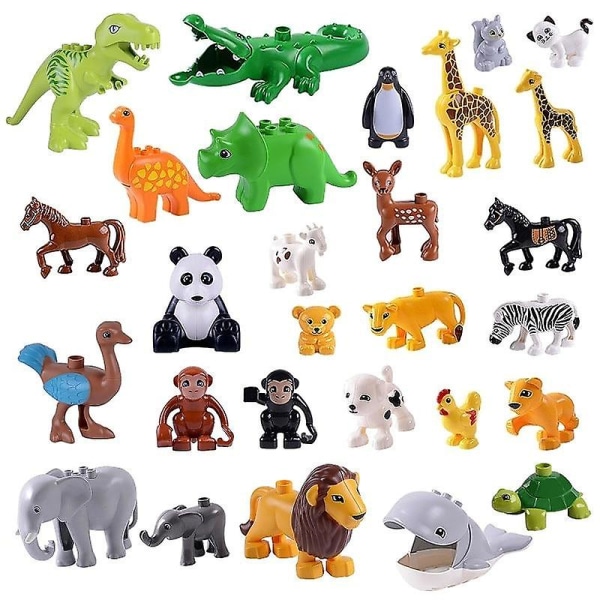 Duploed Animals Set Building Blocks - Kids Educational Cock