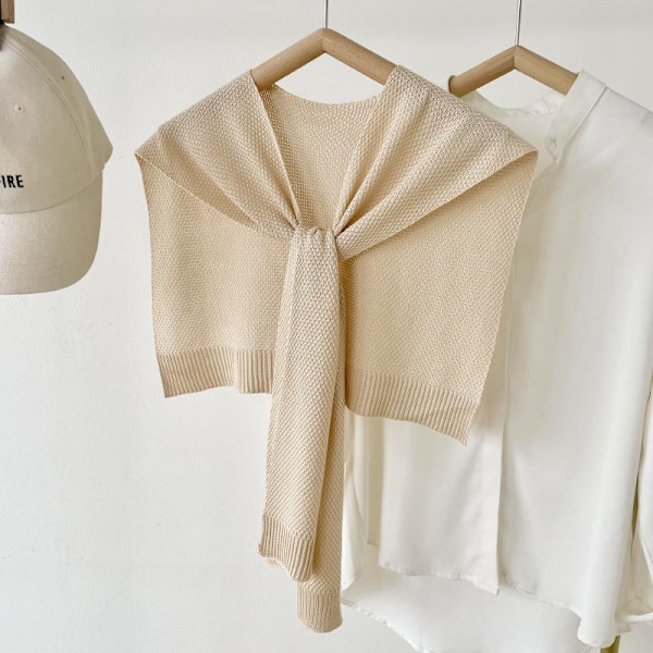 Dame falsk krage Avtakbar halv sjal Yttertøy Air Condi Khaki 100cm