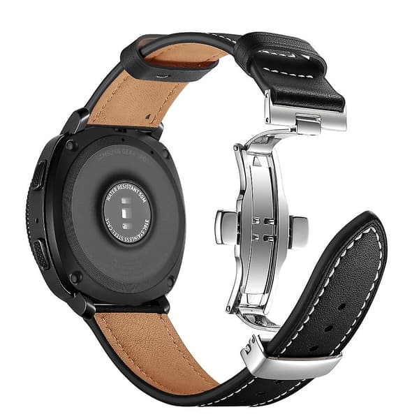 Sort Sort kompatibel med Huawei Watch Gt2e læderrem
