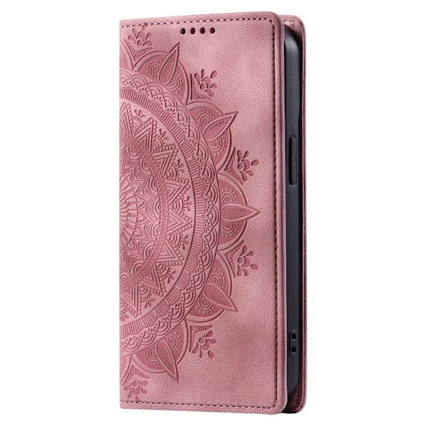 Fodral för iPhone 14ProMax Totem Attraction - Rosa Totem Magnetisk Solros 3D Präglad