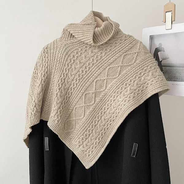 Dame falsk krage Avtakbar halv Turtleneck Pullover Strikket Coffee color 120cm