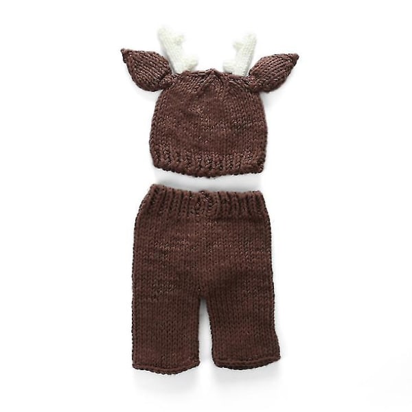 Nyfödd fotografi rekvisita Handgjord kostym Baby Boy Photo Shoot Virkad hatt+byxor Outfits Set Kläder