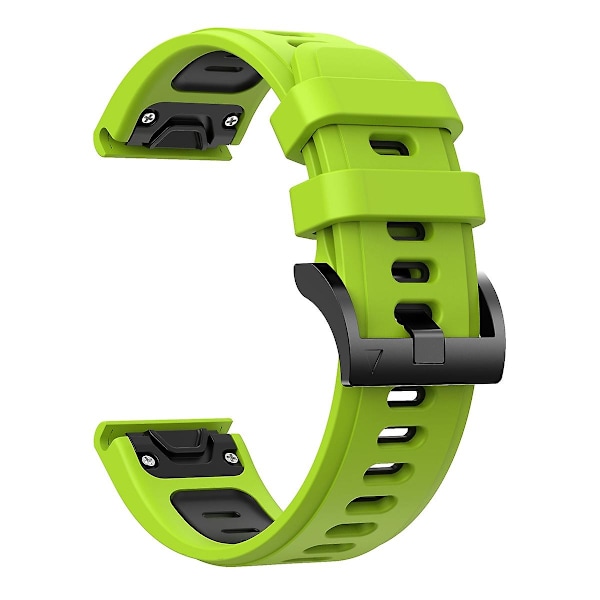 Limegrön Svart Limegrön Svart Silikon Armbandsur kompatibelt med Garmin Fenix 6 Pro Gps