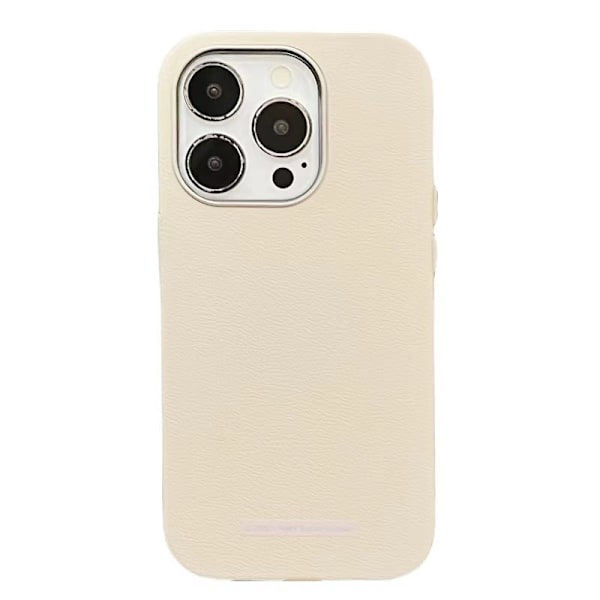 Etui til iPhone 14plus Hvid [enkelt skal] Efterår og vinter Maillard Almindelig lædertekstur Rem