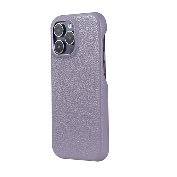Fodral för iPhone 16 Pro Lila småsten slät lädertextur