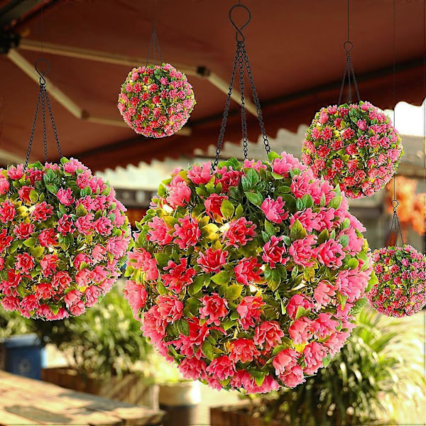 Solar Hængende Planter Lampe Falsk LED Belyst Blomster Topiary Kugle til Hjemmehave Bryllup