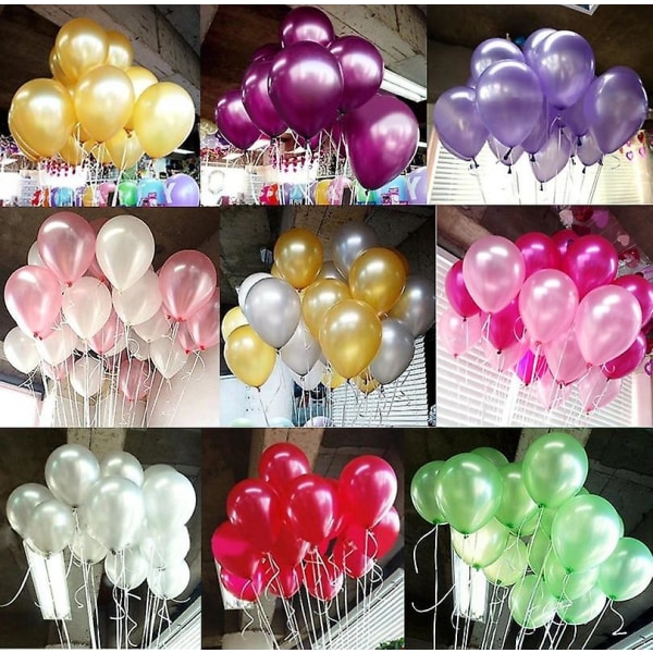 10st Latex Helium Ballong - Förtjockning Pearl Party Ballonger Silver
