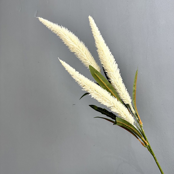 Multi-Hoved Rør Kolbe Efterårsfarve Kunstige Blomster til Boligindretning & Filmrekvisitter Single foxtail grass green