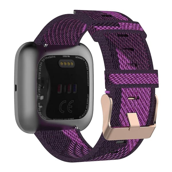 Lila Lila Randig Vävd Nylon Armbandsrem kompatibel med Fitbit Versa 2, Fitbit Versa, Fitbit Versa Lite, Fitbit Blaze