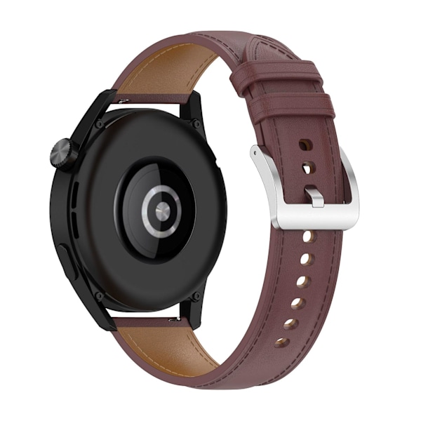 Tummanruskea 22mm aito nahkainen kellon ranneke, yhteensopiva Huawei Watch Gt3 46mm:n kanssa