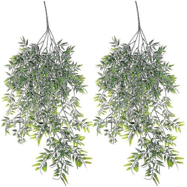 2-pack Hängande Konstgjorda Växter Bambu 82cm Faux Hängande Bambublad Hängande