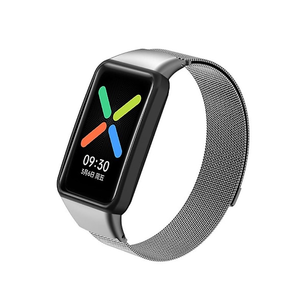 Grå Grå Milan Magnetiskt Klockarmband kompatibelt med Oppo Watch Free Nfc