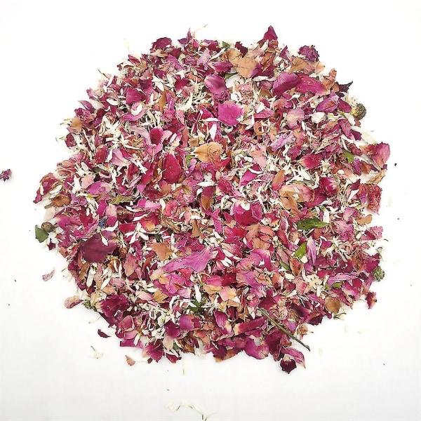 Nytt 10-pack naturlig bröllopskonfetti kastar torkade blomblad, biologiskt nedbrytbara rosenblad konfetti dekoration för bröllopsfest
