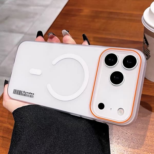 Etui til iPhone 14 Plus Frostet Magnetisk Slank Profil Oransje Klar Noz37162