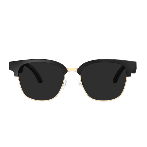 Solglasögon Vintage Solglasögon Utbytbar optisk lins Smart Anti-Blue Light Trådlösa Bluetooth glasögon Gold frame sunglasses clips