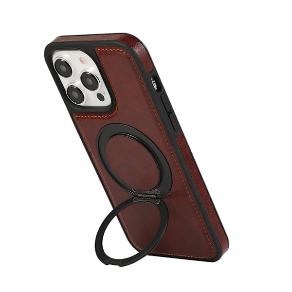 Etui til iPhone 13 Promax Claret Egnet for magnetisk lading roterende stativ lær business