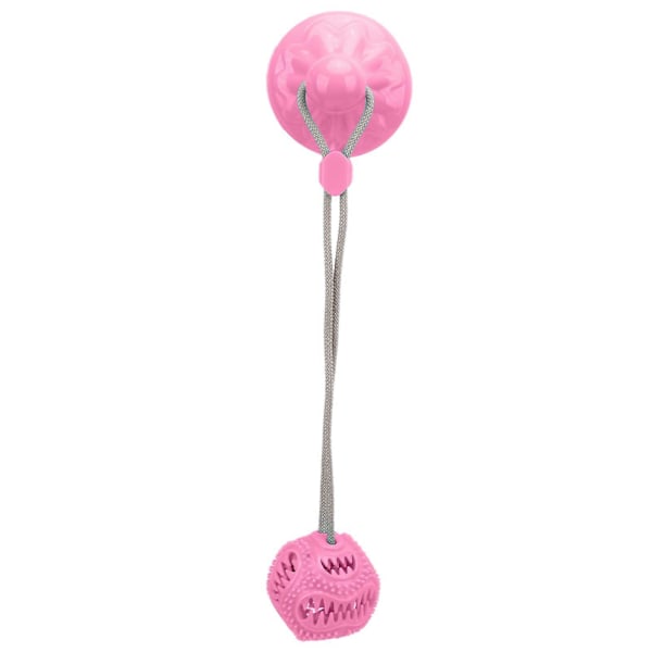Sugpropp Hundleksak Tuggleksak Molar Sfärisk Läcker Sucker Bell Hundrep Leksaksboll för Hundar, Rosa