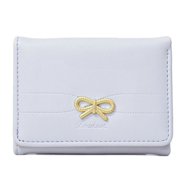 Dame Lille Kompakt Pung Pu Læder Clutch Punge Kortholder Damepung Pengetaske, Clutch Pung Tre-fold Punge Gul Blue