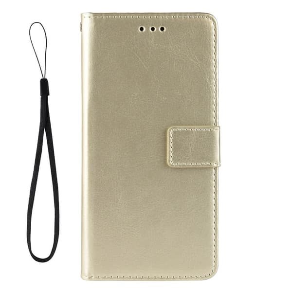Etui til iPhone 14 Pro Max guld Vintage Distressed Flip Wallet med kortholder