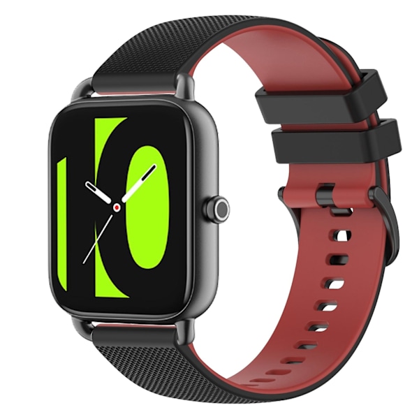 Svart Röd Svart Röd Tvåfärgat Silikonarmband kompatibelt med Xiaomi Haylou Rs4 Ls12 kompatibelt med Xiaomi Haylou Rs4 Ls12