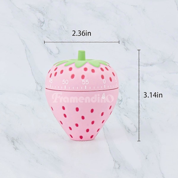 Sød Frugt Køkken Timer Mekanisk Cookie Timer Kawaii Jordbær Form Timer 360 Graders Rotation Til Køkken
