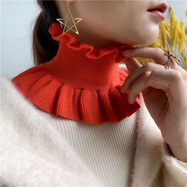 Dame falsk krage Avtakbar halvskjerf Pullover Dobbel Wood Sunny orange