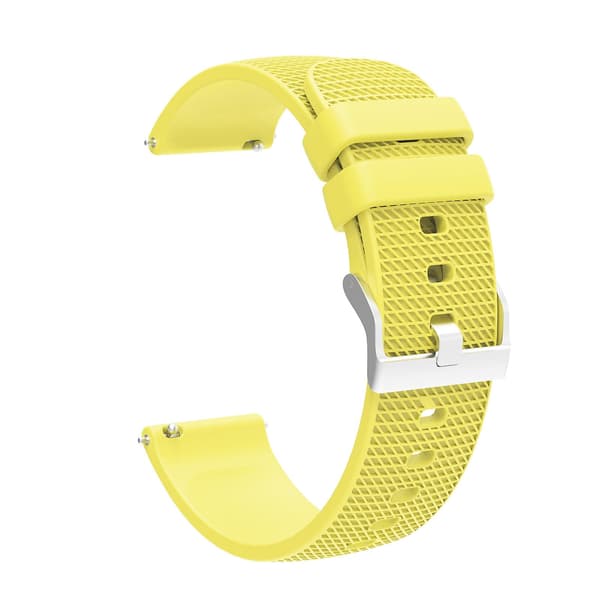 Gul Gul 20mm Knottrig Silverspänne Silikon Klockarmband