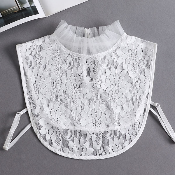 Dame falsk krage Avtakbar Multi-funksjonell skjorte Decora Fairy mesh (white)