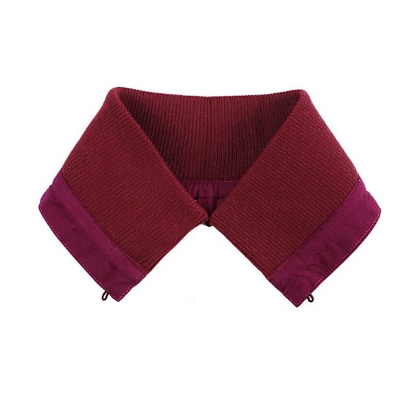 Dame falsk krage Avtakbar halv Vinter Strikketråd Fal Black thread unisex average size
