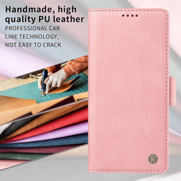 Fodral för iPhone 13 Pro rosa Soft-Touch Sidospänne Frostat Plånbok med Korthållare Flip