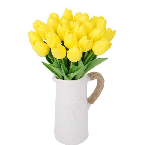 12 stk. Kunstige tulipaner Blomster Ekte berøringsfølelse Tulipaner for dekorasjon Falske tulipaner Blomsterarrangementer Kunst Golden