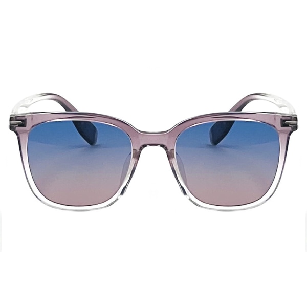Trendiga UV-skydd polariserade solglasögon utomhus mode flerfärgade solglasögon med stora kanter Transparent gray frame Black and gray lens