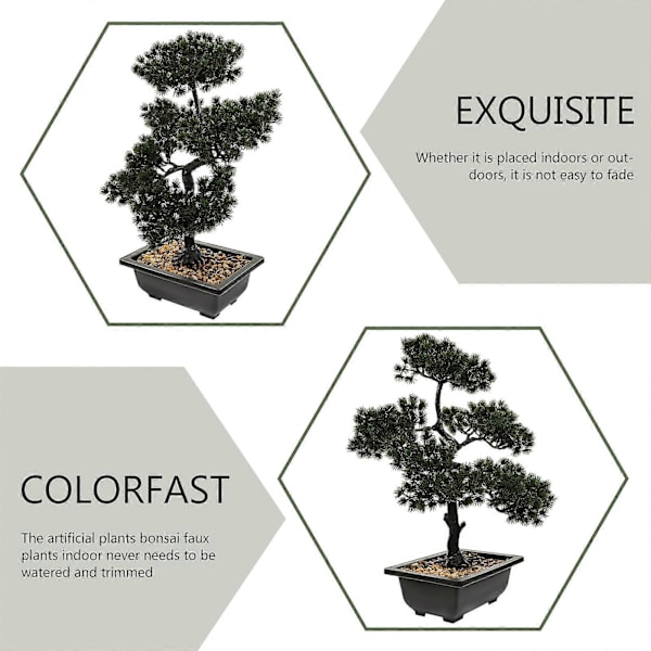 Stora Röda Ornament Konstgjord Tall Bonsai Konstgjorda Växter Dekor Falska Träd