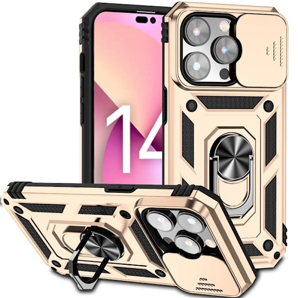 Fodral för iPhone 16 Plus Sergeants Skjutfönster Ring Guld
