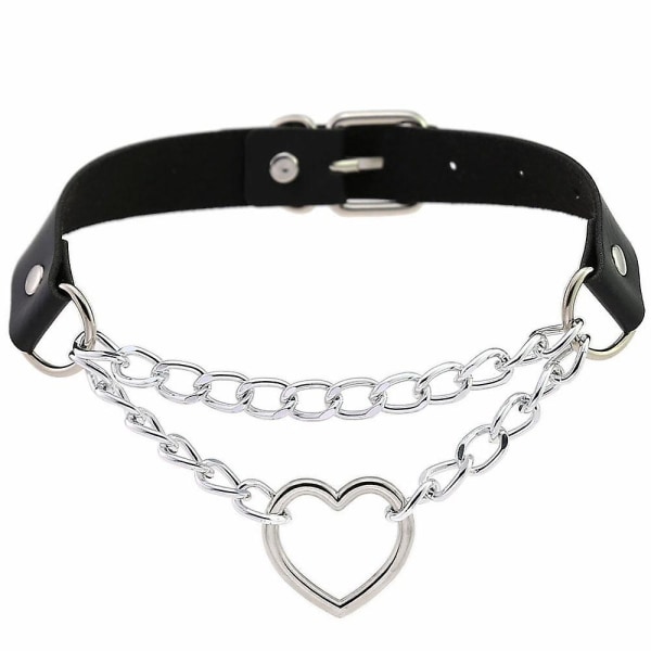 Kvinnor Hiphop Söt Cosplay Maid Collar Punk Gothic Läder Choker Red