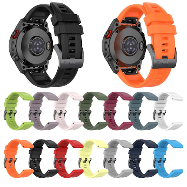 Grått grått silikonarmband kompatibelt med Garmin Fenix 7x