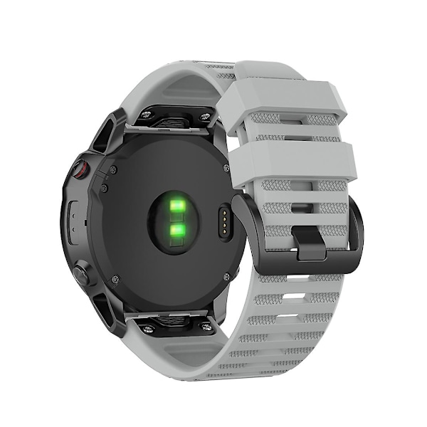 Grå Grå Offisiell Tekstur Klokkereim kompatibel med Garmin Fenix 6x 26mm Med Plastknapp
